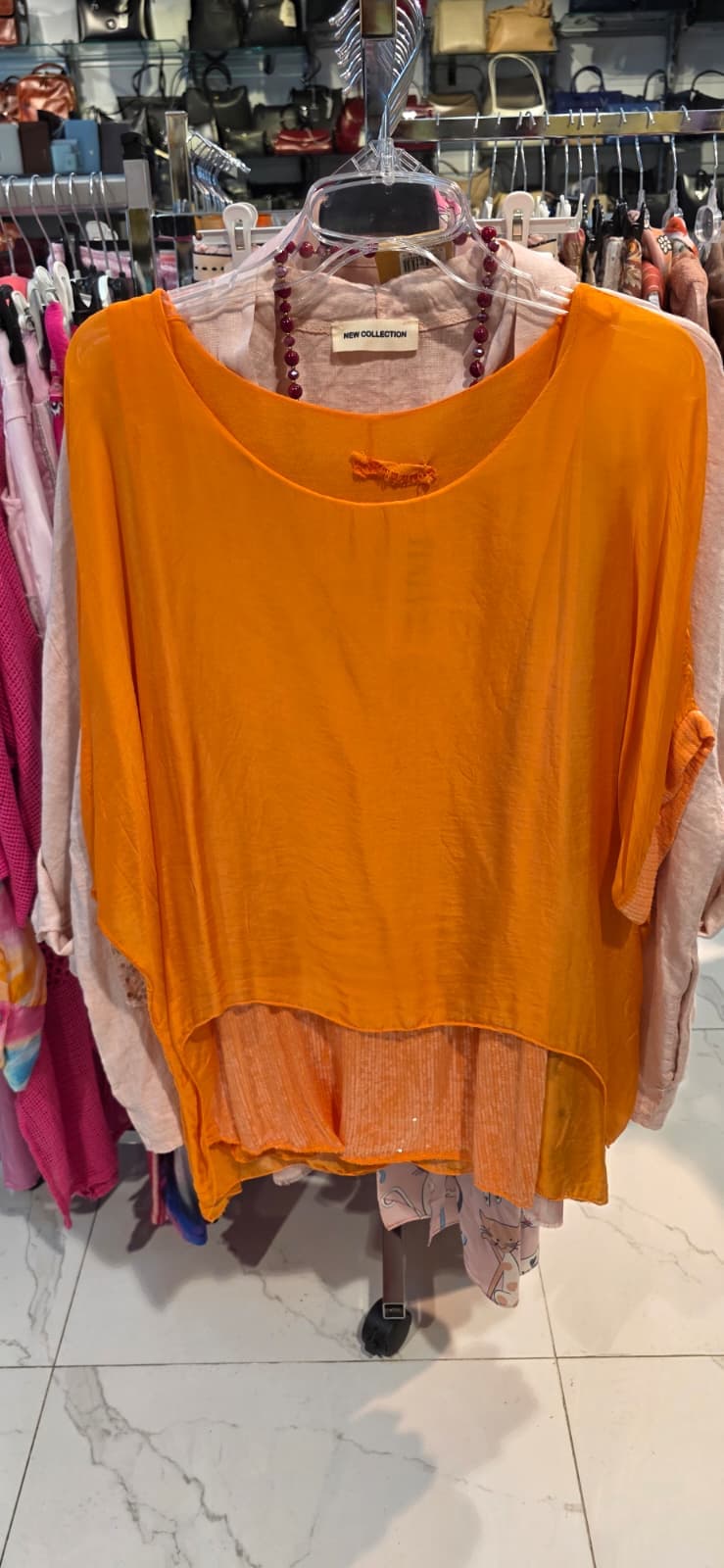 Seiden-Top in Orange